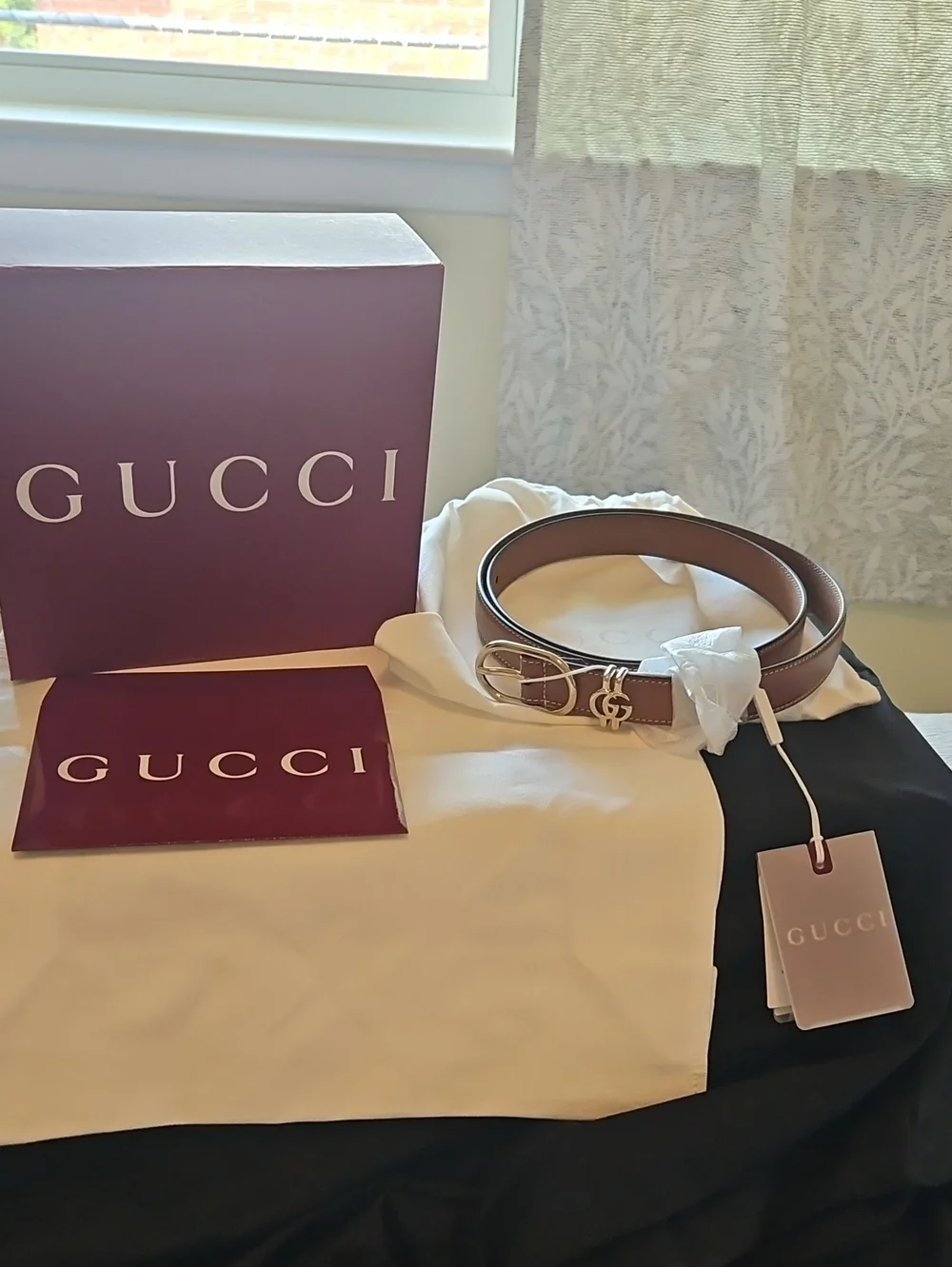 Brand new Gucci Double G Belt with tags, Box Dustbag and Tote Bag